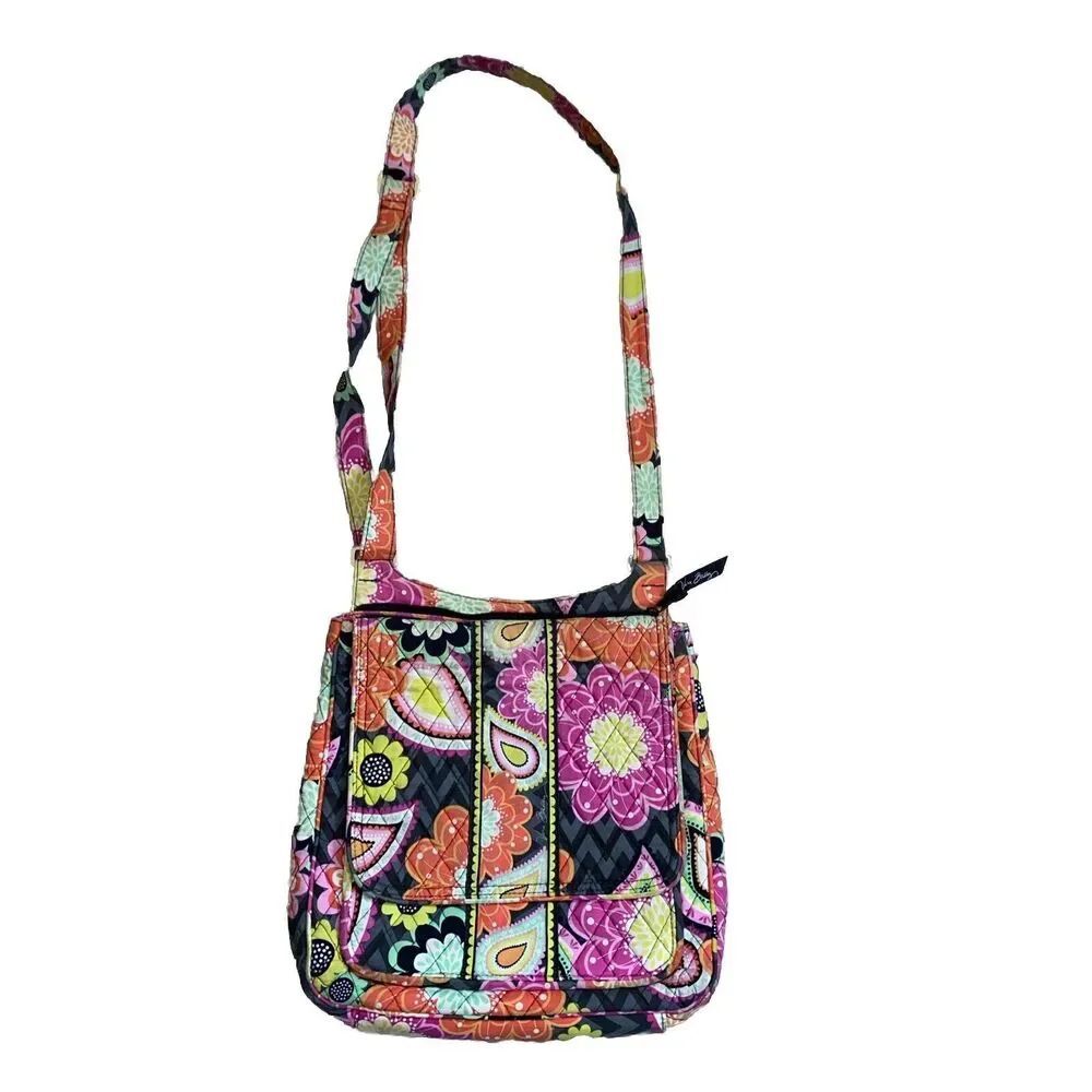Vera Bradley Ziggy Zinnia Mailbag Crossbody Bag Multicolor Floral Purse